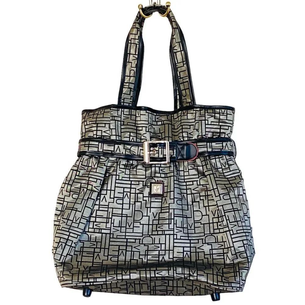 Diane Von Furstenberg DVF Large Logo Laptop Pocket Randa Travel Tote Bag NWOT